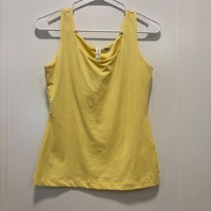 RM Womens Yellow Scoop Neck Tank Top Recycled Microfiber Spandex Size M T8816